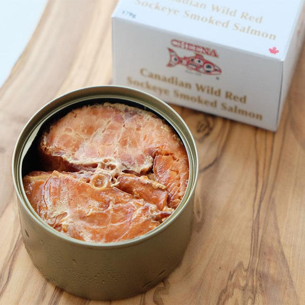 チーナ 高級珍味 天然紅鮭スモーク缶詰 